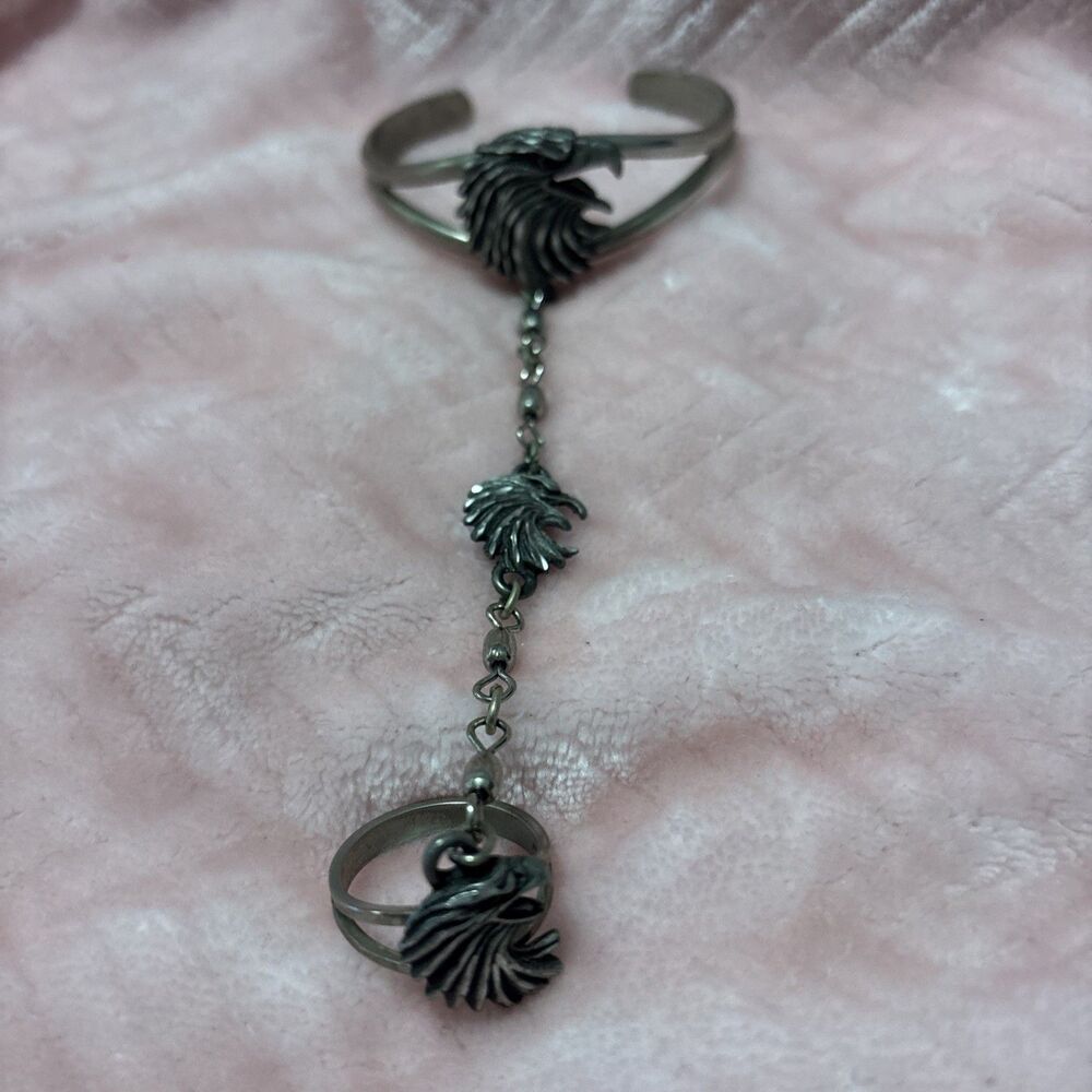 Vintage EJC 95 Eagle Slave Bracelet Silver-toned